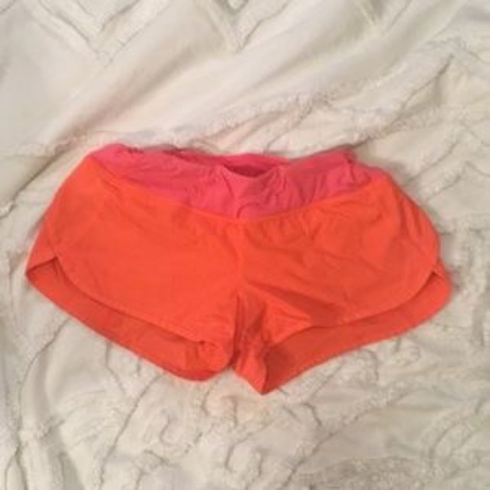 Lululemon orange running shorts size eight!